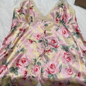 Secret Treasures Pink Floral Satin Chemise